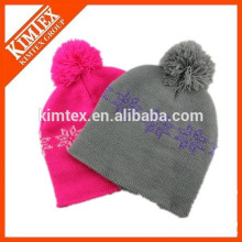 Wholesale custom jacquard pom hip hop beanie hat